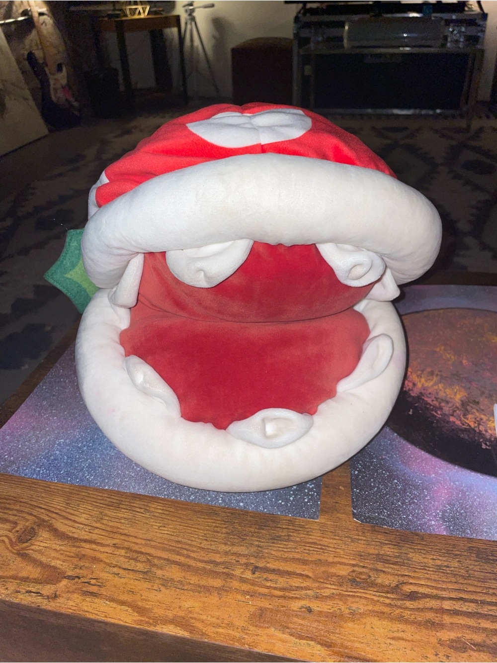 Nintendo Red & White Plush Piranha Plant Costume Hood